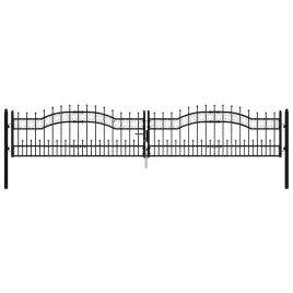 brama-ogrodzeniowa-kampen-z-wlocznia-czarna-3945-x-78-cm-stalowa