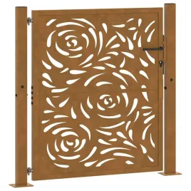 bramka-ogrodowa-rdzawa-110-x-10-x-105-cm-stal-kortenowska-z-wzorem