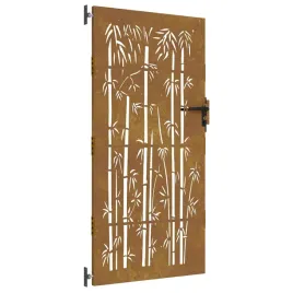 furtka-ogrodowa-85x175-cm-stal-kortenowska-motyw-bambusa