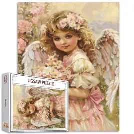 puzzle-1000-el-slodki-aniolek-w-kwiatach-tucocoo-nowe