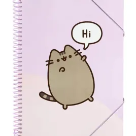 pusheen-skoroszyt-a4-z-gumka-30-przezroczystych-koszulek-pusheen