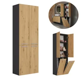 funkcjonalny-slupek-lazienkowy-30x60x174-szafka-dwa-kosze-antracyt-artisan