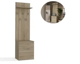 nowoczesny-wieszak-do-przedpokoju-szafka-na-buty-z-szuflada-dab-sonoma