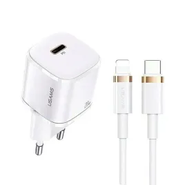 usams-ladowarka-sieciowa-1x-usb-c-t36-mini-20w-kabel-usb-c-lightning-bial