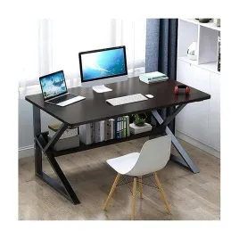 biurko-komputerowe-biurowe-z-polka-80-x-40-cm-czarne-blat-ciemny-braz-stl