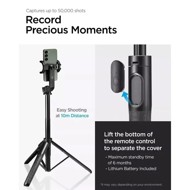 spigen-s560w-bluetooth-selfie-stick-tripod-black-spigen-kolor-czarny-stan-opakowania-oryginalne