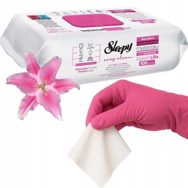 Sleepy Easy Clean Lilia Chusteczki nawilżane czyszczące do sprzątania 100 s