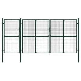 brama-ogrodowa-stalowa-400x150-cm-zielona