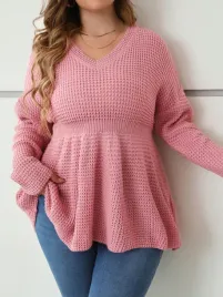 ic27313-shein-rozowy-sweter-damski-taliowany-dekolt-v-plus-size-8-50