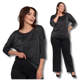 elegancka-bluzka-damska-blyszczaca-modna-rekaw-3-4-luzna-koszulka-moraj-xl
