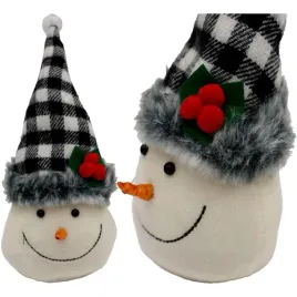 balwanek-dekoracyjny-20cm-z-czapka-w-bialo-czarna-kratke