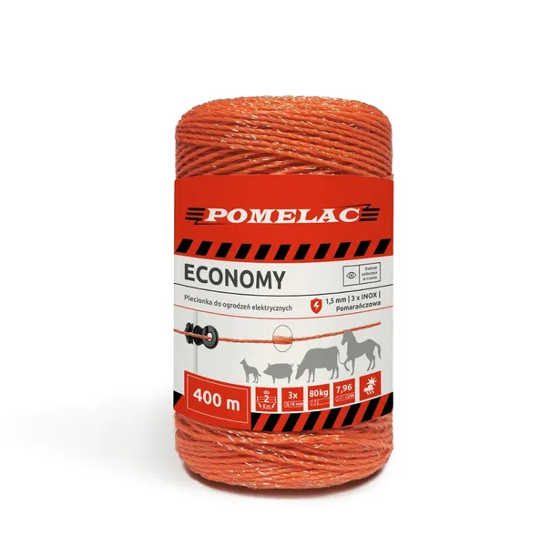 LINKA do PASTUCHA PLECIONKA 400m POMELAC pomarańczowa, mocna, uniwersalna!