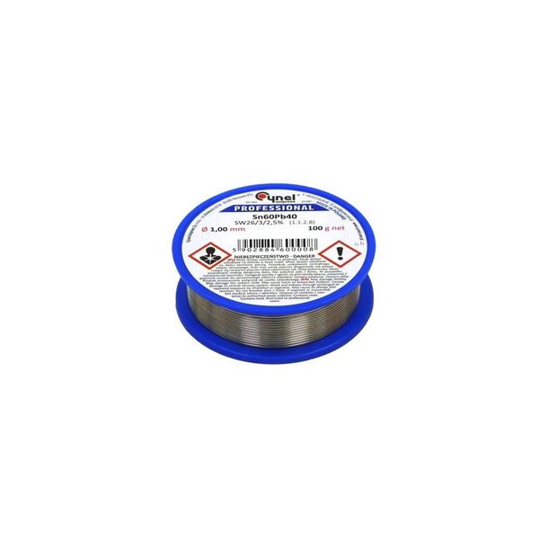 Spoiwo lutownicze cyna z kalafonią do lutowania 1,5mm szpula 100g 60313