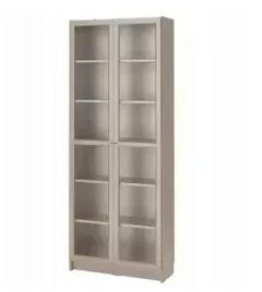 ikea-billy-witryna-szary-efekt-metal-80x30x202-cm