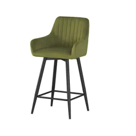 hoker-barowy-obrotowy-krzeslo-barowe-welurowe-oliwkowy-stolek-taboret-niski