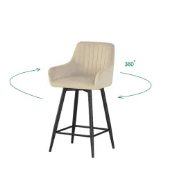 hoker-krzeslo-barowe-tapicerowane-welurowe-stolek-barowy-bezowy-obrotowy