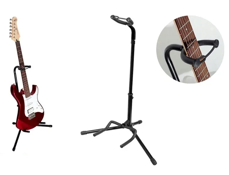 WYSOKI STATYW STOJAK NA 1 GITARĘ Z BLOKADĄ GRYFU 73C + KOSTKA