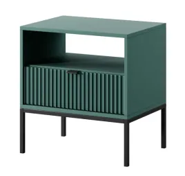 szafka-nocna-vellore-54-cm-zielona-ryflowany-front-czarny-stelaz