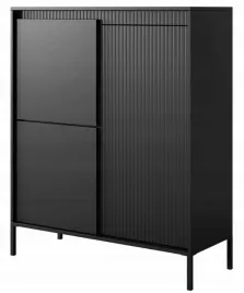 komoda-wysoka-falsetto-trzydrzwiowa-z-ryflowanymi-frontami-104-cm-czarna