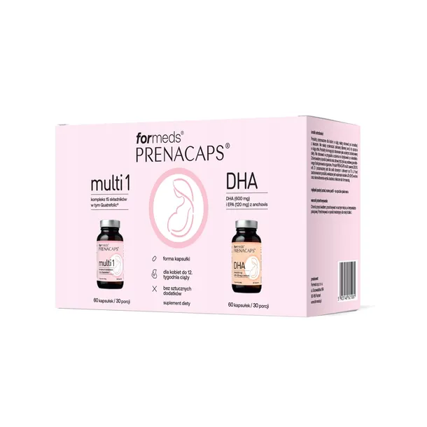 ForMeds PRENACAPS multi 1 + DHA x 60 + 60 kaps. I TRYMESTR CIĄŻY