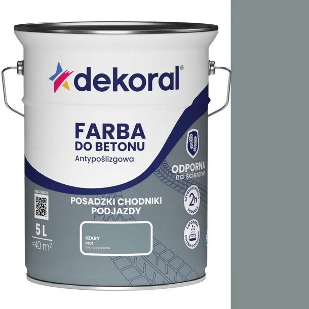 DEKORAL FARBA DO BETONU AKRYLIT B 5L SZARY