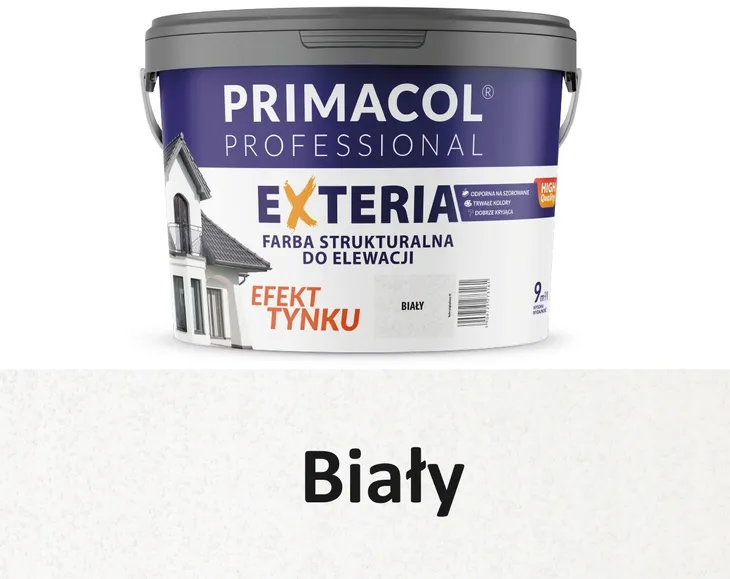 Farba fasadowa Primacol Exteria 9l biała