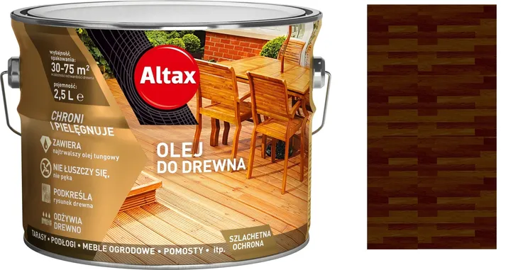 ALTAX OLEJ DO DREWNA TARASÓW 2,5L PALISANDER ANGIELSKI
