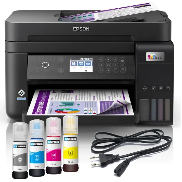 DRUKARKA WIELOFUNKCYJNA Epson ET-3850 WiFi Duplex Dolewane tusze SZUFLADA