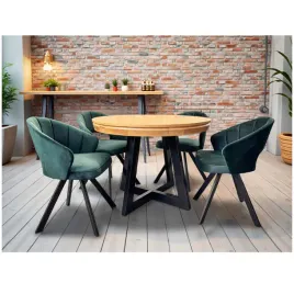 stol-loft-iv-fornirowany-drewno-debowe-4-krzesla-obrotowe-zielone-faro