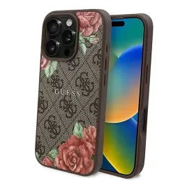 guess-etui-magsafe-do-iphone-16-pro-max-brazowe-w-kwiaty-mocne