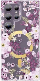 scorpify-etui-magsafe-samsung-galaxy-s25-ultra-bezbarwne-w-fioletowe-kwiaty