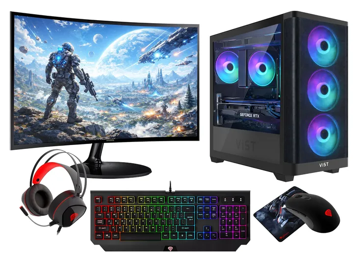 ZESTAW DO GIER RGB Ryzen 7 5700X RTX 5060 32GB SSD 1TB WIFI W11 27" DLSS 4