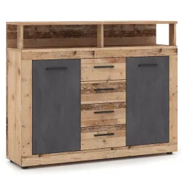 komoda-z-szufladami-do-salonu-przedpokoju-dab-grafit-blago-120-cm