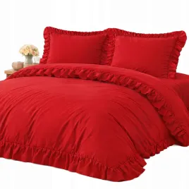 posciel-140x200-czerwona-z-falbanka-70x80-komplet-2cz-ekskluzywna-premium