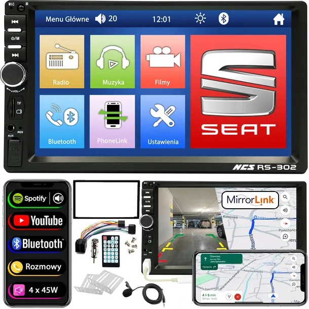 RADIO SAMOCHODOWE 7" do SEAT IBIZA 2002 - 2008 USB