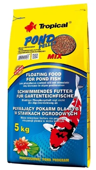 Tropical Pond Pellet Mix 50L - Pokarm Dla Ryb Hodowanych w Oczku Wodnym 5kg