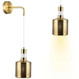 elegancka-zlota-biala-lampa-scienna-kinkiet-metalowa-klosz-nowoczesna-e27