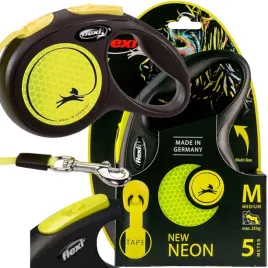 flexi-mocna-smycz-automatyczna-odblaskowa-dla-psa-neon-tasma-m-do-25kg-5m