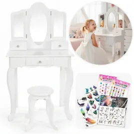 duza-biala-drewniana-toaletka-dla-dziewczynki-dzieci-kinderplay-naklejki