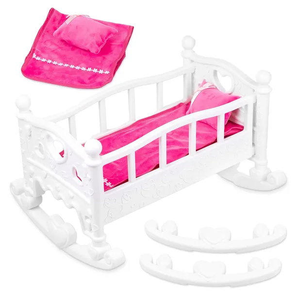KINDERPLAY ŁÓŻECZKO DLA LALKI KOŁYSKA POŚCIEL DUŻA 45cm