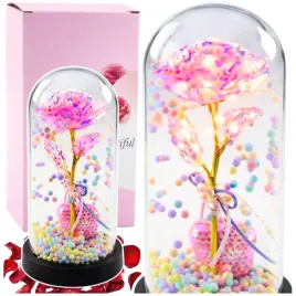 wieczna-roza-w-kopule-z-oswietleniem-led-rozowa-z-serduszkiem-i-kuleczkami