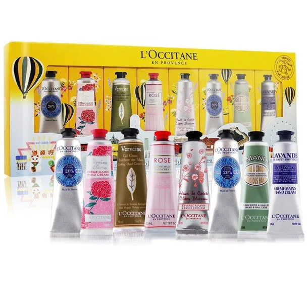 L`OCCITANE LADIES ZESTAW KREMÓW DO RĄK 8 EL AROUND THE WORLD PREZENT