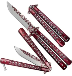 noz-motylkowy-balisong-czerwony-metaliczny-czaszki-edc-ostry