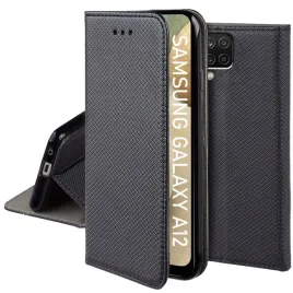 etui-do-samsung-galaxy-a12-magnet-smart-czarne-kabura-szklo-9h