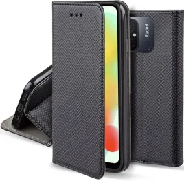 etui-do-xiaomi-redmi-12c-magnet-smart-czarne-kabura-szklo-9h