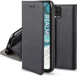 etui-do-realme-8-pro-magnet-smart-czarne-kabura-szklo-9h