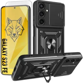 etui-pancerne-slide-do-samsung-galaxy-s23-fe-czarne-defender-case-szklo-9h