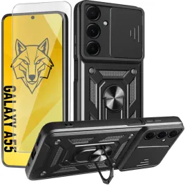 etui-pancerne-slide-do-samsung-galaxy-a55-czarne-defender-case-szklo-9h