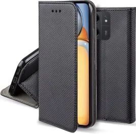 etui-do-xiaomi-redmi-13c-magnet-smart-czarne-kabura-szklo-9h