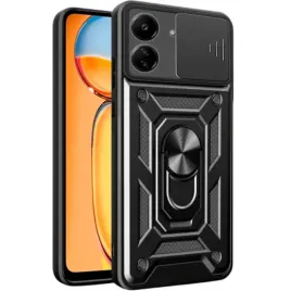 etui-pancerne-slide-do-xiaomi-redmi-13c-czarne-defender-case-szklo-9h